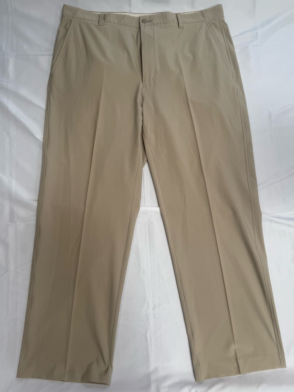 FootJoy Men's Khaki Performance Flat-Front Chinos